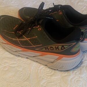 Hoka Clifton 2 Shoes - Black and Orange